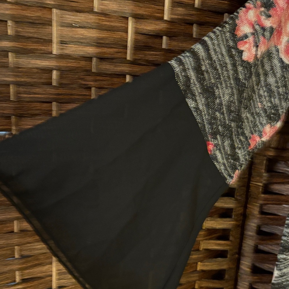 French Laundry Black and Pink Floral Striped Blouse - Picture 2 of 6